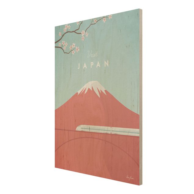 Prints på træ landskaber Travel Poster - Japan