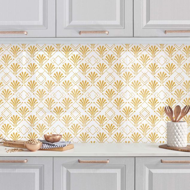 køkken dekorationer Glitter Optic With Art Deco Pattern In Gold
