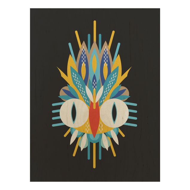 Billeder muah Collage Ethno Mask - Bird Feathers