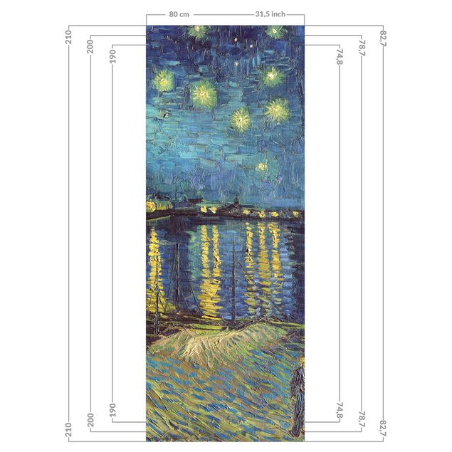 Vægbeklædning brusekabine Vincent Van Gogh - Starry Night Over The Rhone