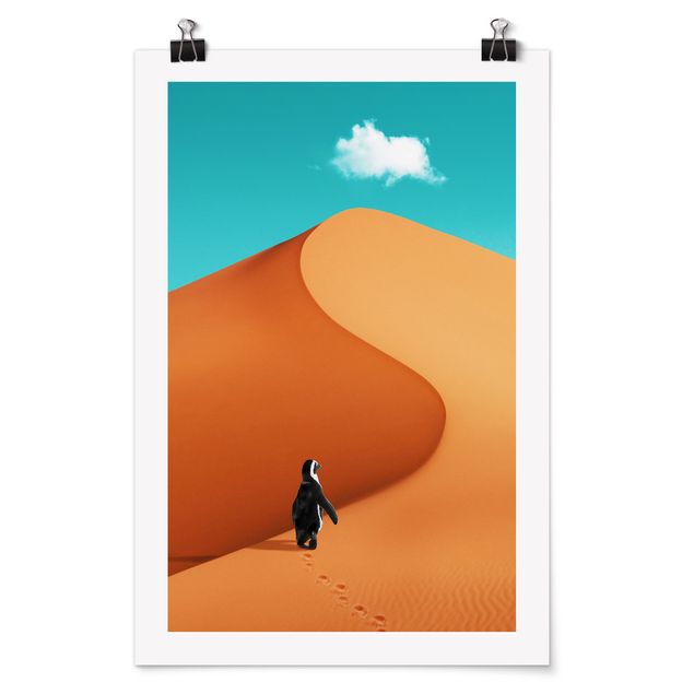 Plakater landskaber Desert With Penguin