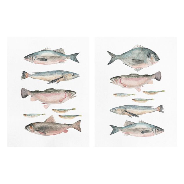 Billeder moderne Fish In Watercolour Set I