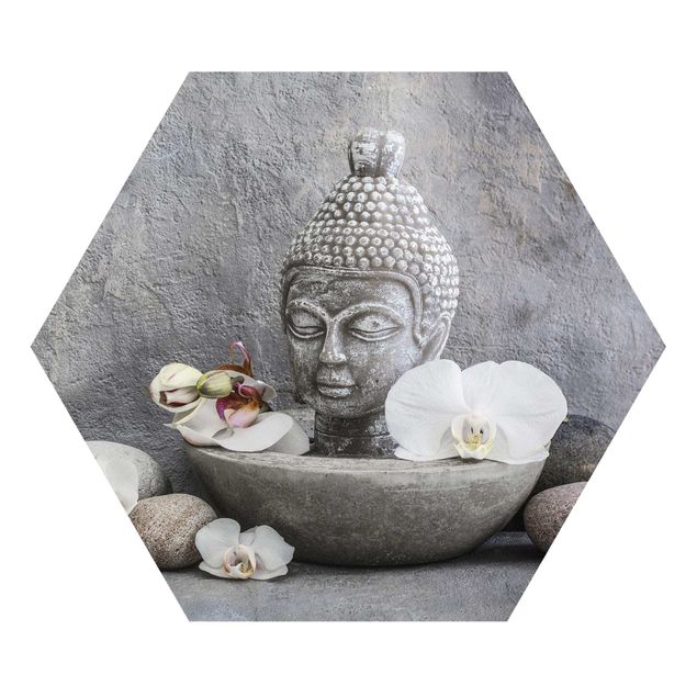 Billeder moderne Zen Buddha, Orchids And Stones