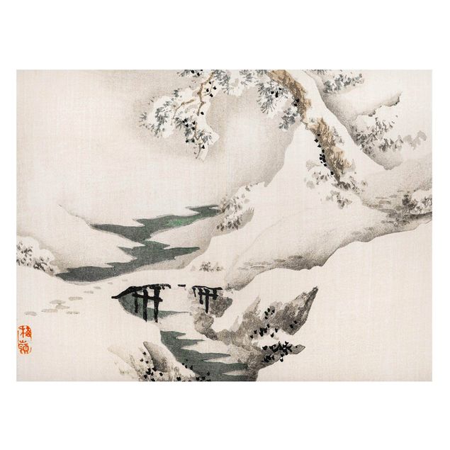 Billeder landskaber Asian Vintage Drawing Winter Landscape