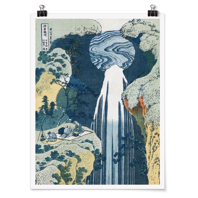 Plakater kunsttryk Katsushika Hokusai - The Waterfall of Amida behind the Kiso Road
