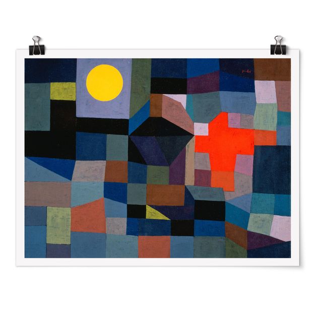 Plakater abstrakt Paul Klee - Fire At Full Moon