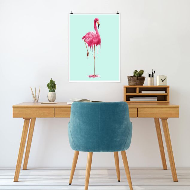 Plakater kunsttryk Melting Flamingo