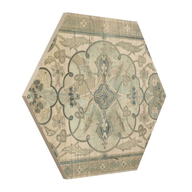 Sekskantede billeder Wood Panels Persian Vintage II