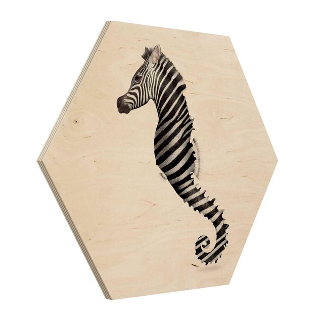 Sekskantede billeder Seahorse With Zebra Stripes