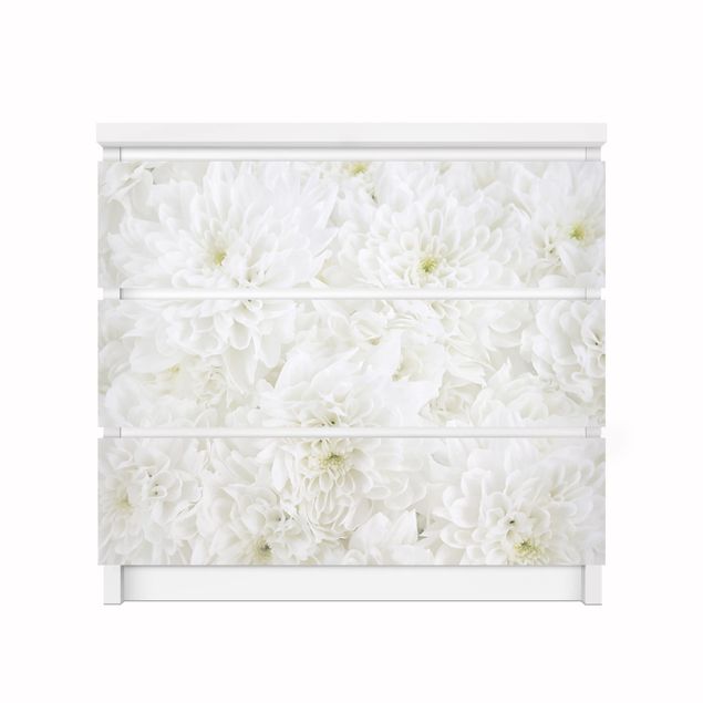 Møbelfolier Dahlias Sea Of Flowers White