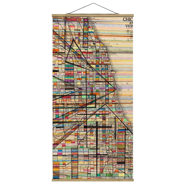 Billeder shabby Modern Map Of Chicago