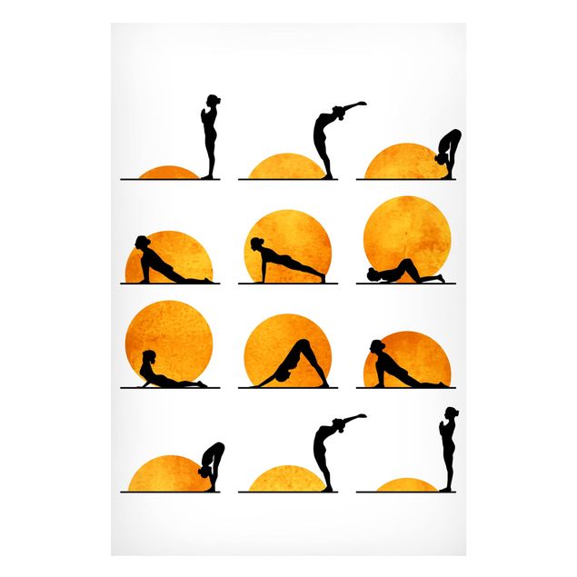Billeder kunsttryk Yoga -  Sun Salutation