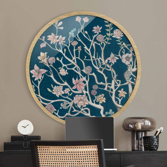 Indrammede plakater blomster Chinoiserie Flowers At Night I