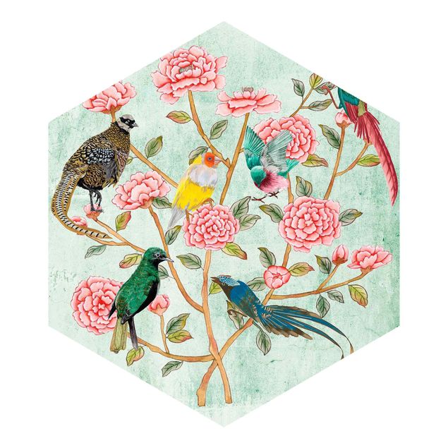 Vintage tapet Chinoiserie Collage In Mint II