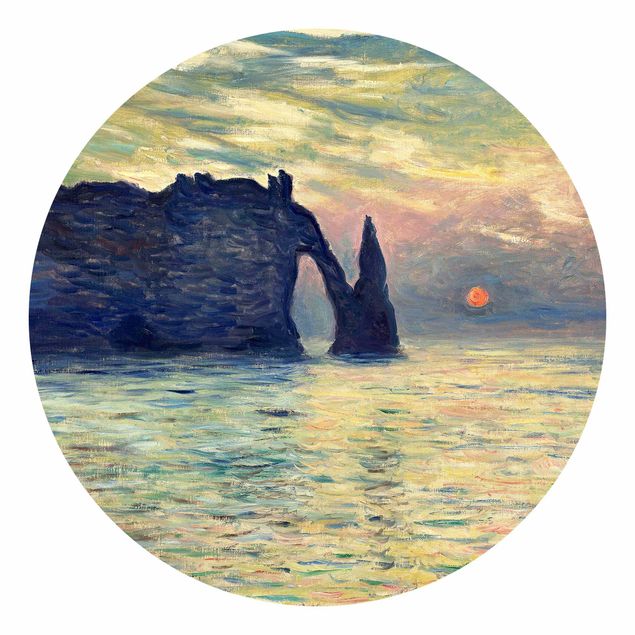 Fototapet kyster Claude Monet - The Cliff, Étretat, Sunset