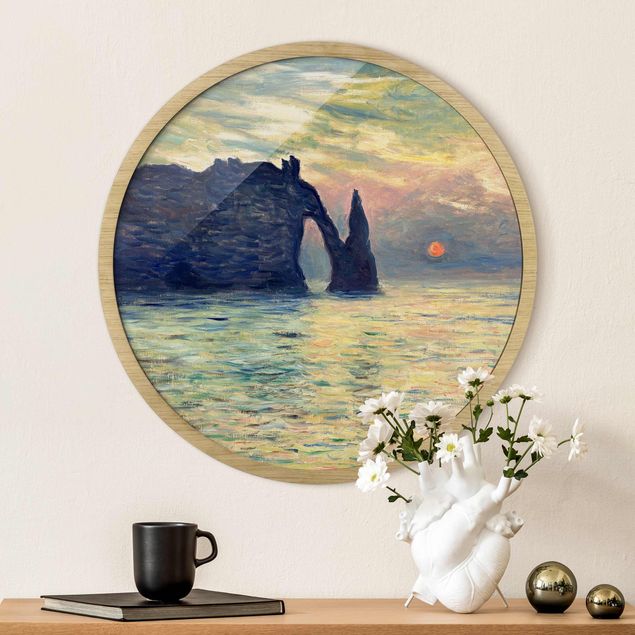 Indrammede plakater strande Claude Monet - Rock Sunset