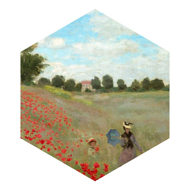 Tapet moderne Claude Monet - Poppy Field At Argenteuil