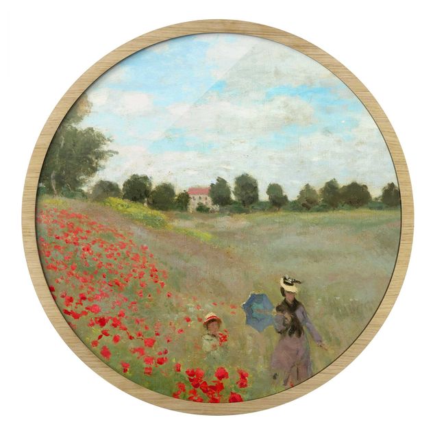 Indrammede plakater blomster Claude Monet - Poppy Field At Argenteuil