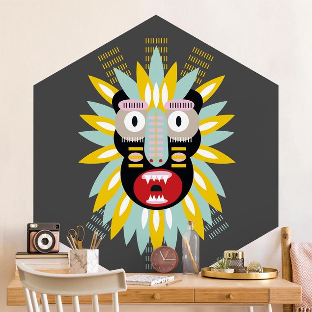 Moderne tapet Collage Ethnic Mask - King Kong