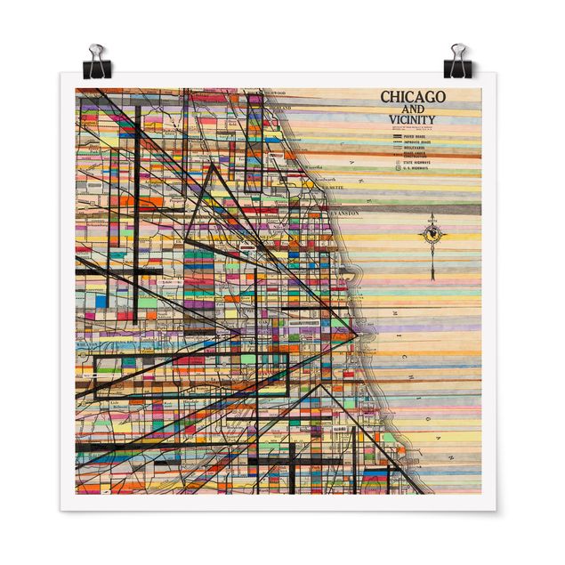 Billeder verdenskort Modern Map Of Chicago