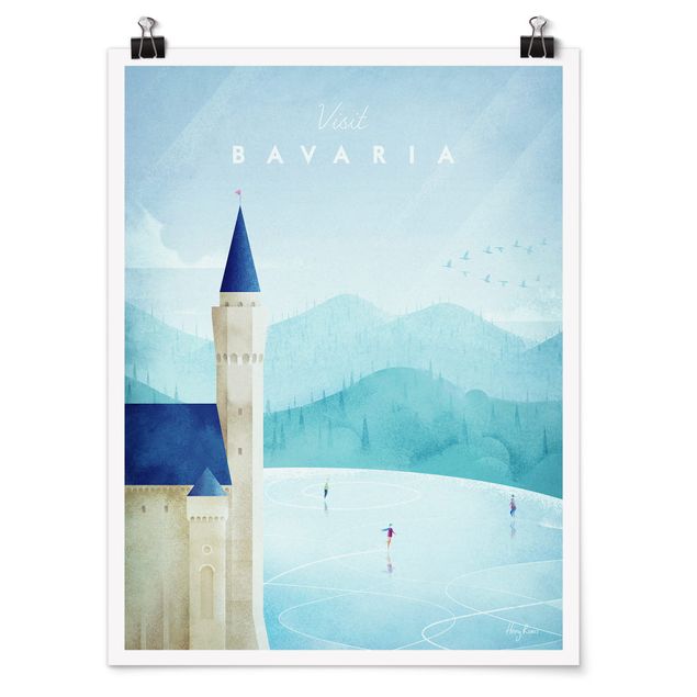 Plakater kunsttryk Travel Poster - Bavaria
