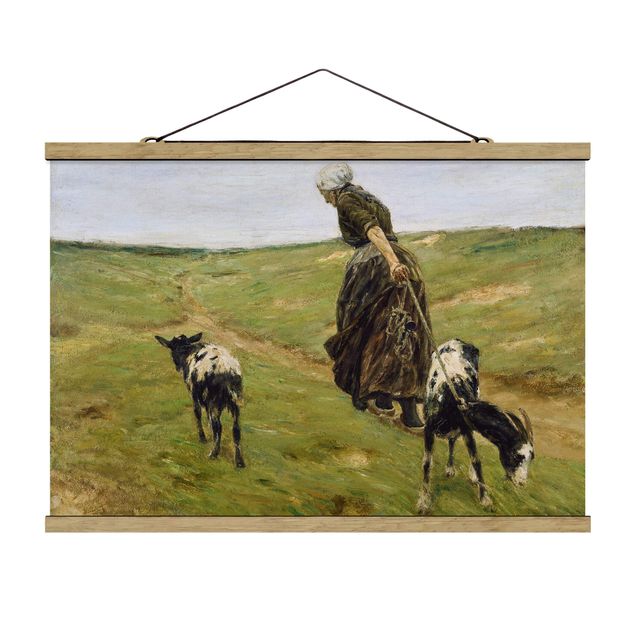 Billeder kunsttryk Max Liebermann - Woman with Nanny-Goats in the Dunes