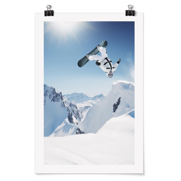 Billeder moderne Flying Snowboarder