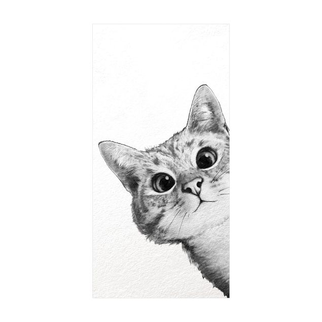 tæppe sort hvid Illustration Cat Drawing Black And White