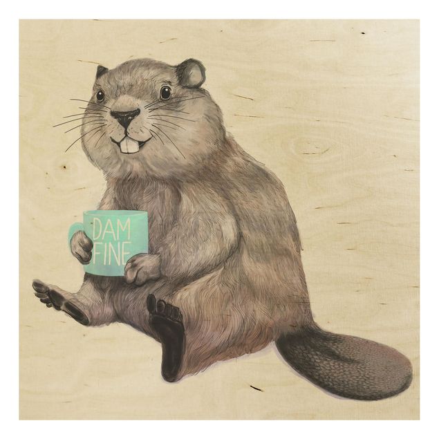 Billeder Illustration Beaver Wit Coffee Mug