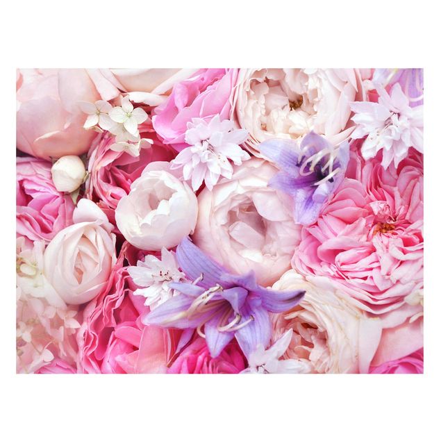 Magnettavler blomster Shabby Roses With Bluebells
