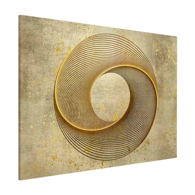 køkken dekorationer Line Art Circling Spirale Gold