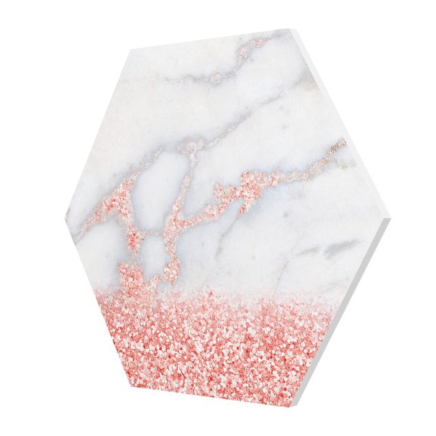 Billeder grå Marble Optics With Pink Confetti