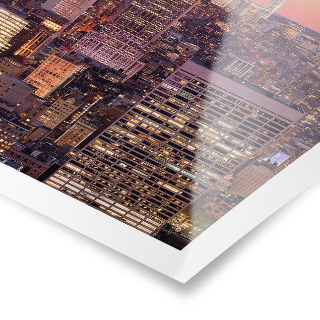 Plakater landskaber Sunset Manhattan New York City