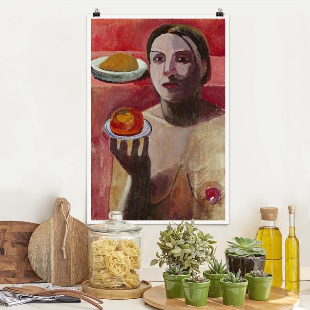 Kunst stilarter ekspressionisme Paula Modersohn-Becker - Semi-nude Italian Woman with Plate