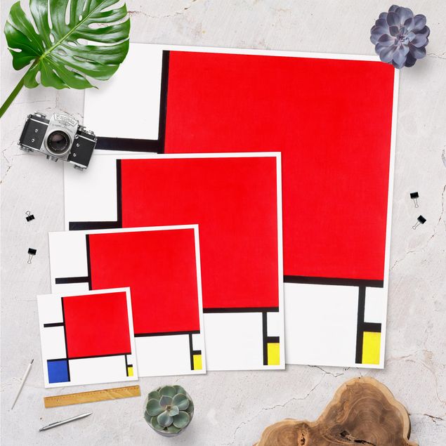 Billeder blå Piet Mondrian - Composition With Red Blue Yellow