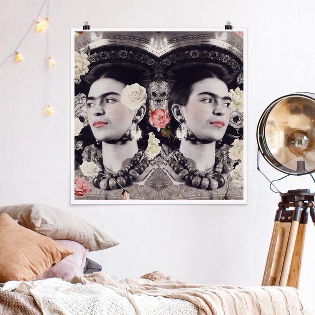 Plakater blomster Frida Kahlo - Flower Flood
