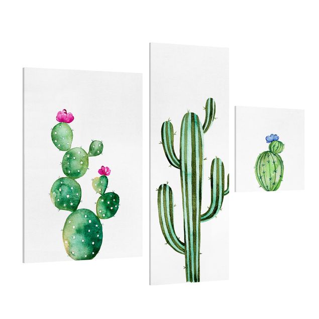 Billeder blomster Watercolour Cactus Set