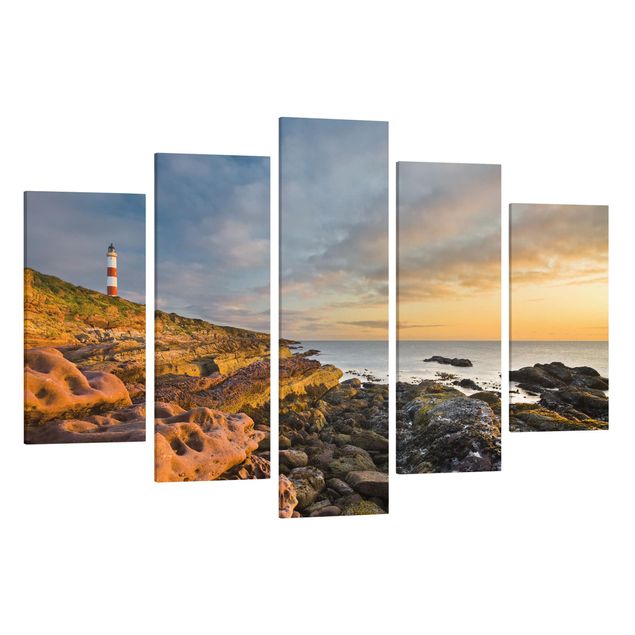 Billeder bjerge Tarbat Ness Ocean & Lighthouse At Sunset