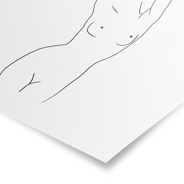 Plakater kunsttryk Line Art Nude Black And White