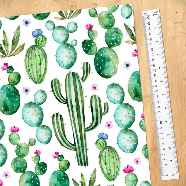 Selvklæbende folier matt Watercolour Cactus