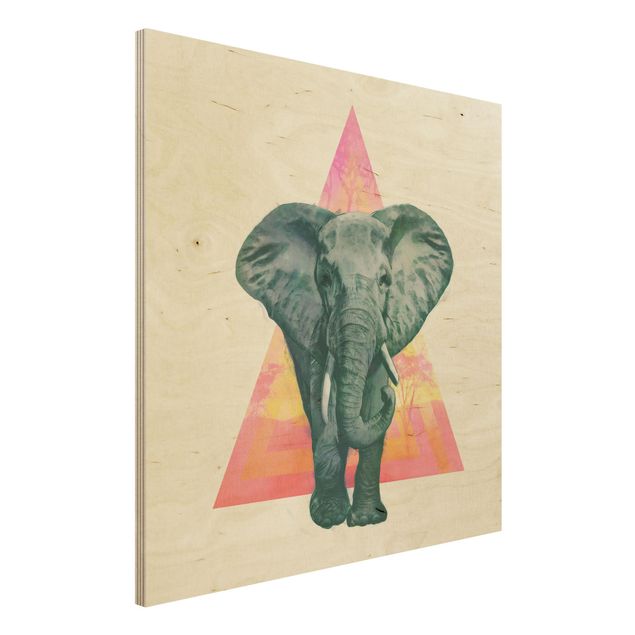 køkken dekorationer Illustration Elephant Front Triangle Painting