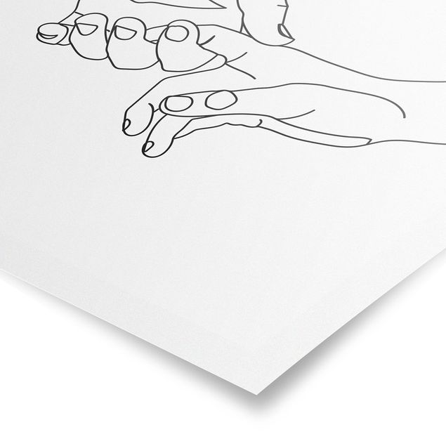 Billeder sort og hvid Tender Hands Line Art