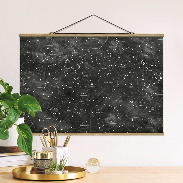 køkken dekorationer Map Of Constellations Blackboard Look