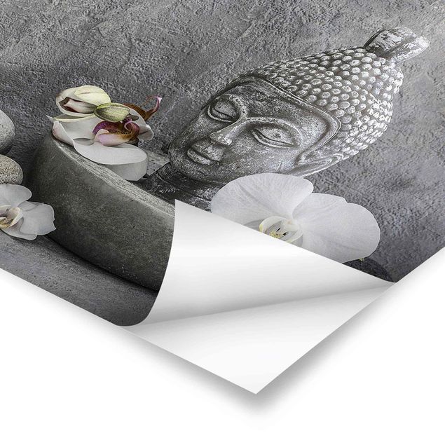 Billeder Andrea Haase Zen Buddha, Orchid And Stone