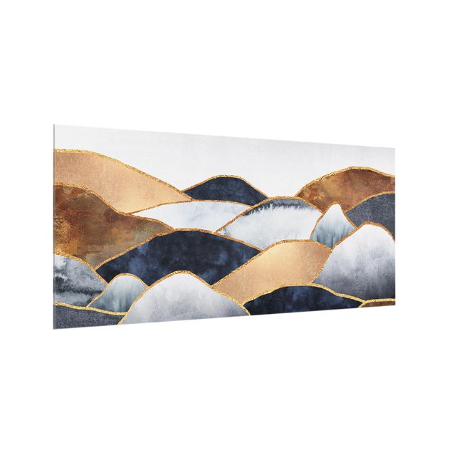 Stænkplader glas Golden Mountains Watercolor