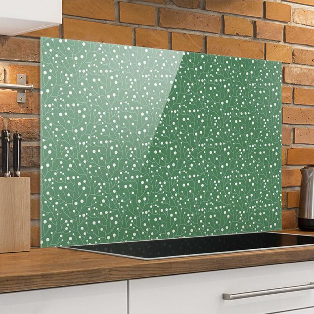 køkken dekorationer Natural Pattern Growth With Dots On Green