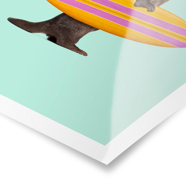 Billeder turkis Otter With Surfboard