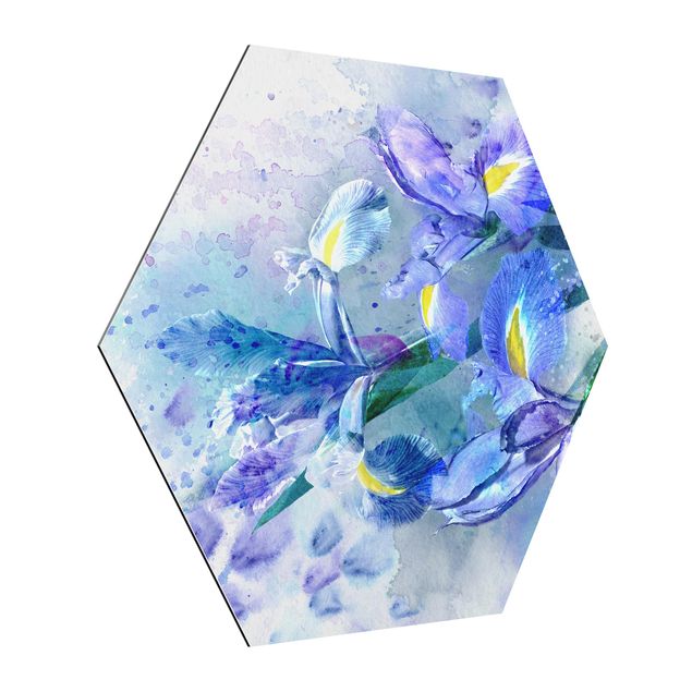 Billeder moderne Watercolour Flowers Iris