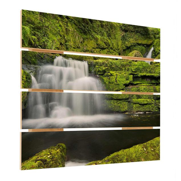 Prints på træ Lower Mclean Falls In New Zealand