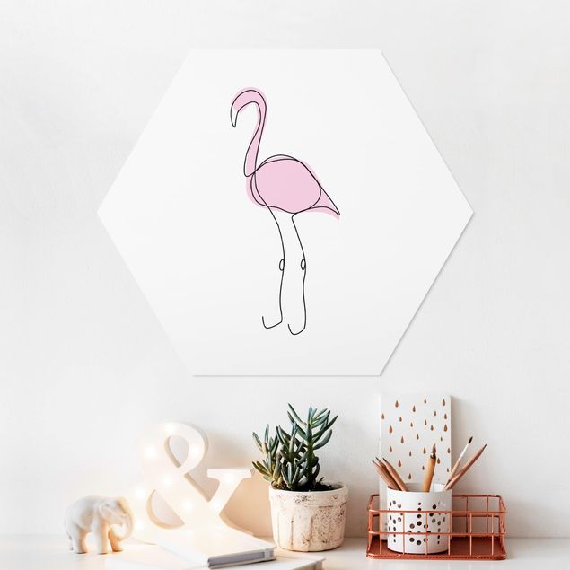 Børneværelse deco Flamingo Line Art